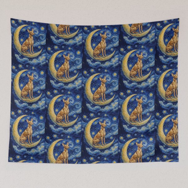 Item preview, Funny Pharaoh Hound Starry Night Painting Cute Moon Stars Mom Dad Kids designed and sold by FurryHavenPH.
