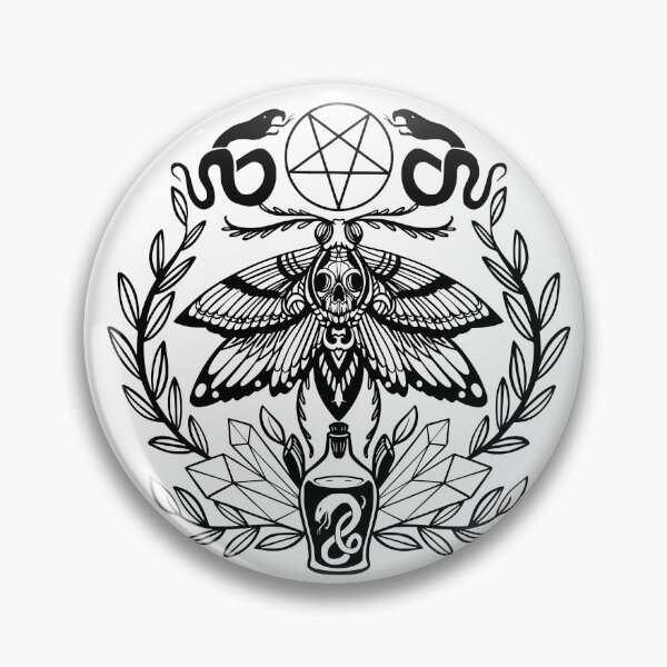 Item preview, Witchy Moth, serpents and the moon phases designed and sold by CursedButCute1.