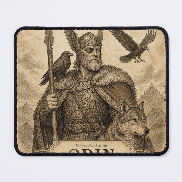 Item preview, Odin Norse Mythology - Ivory Vintage Viking Engraving Art designed and sold by SunnyDesign82.