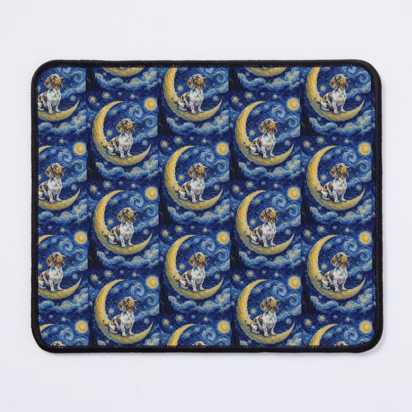 Item preview, Funny Piebald Dapple Dachshund Starry Night Painting Cute Moon Stars Mom Dad Kids designed and sold by FurryHavenPH.