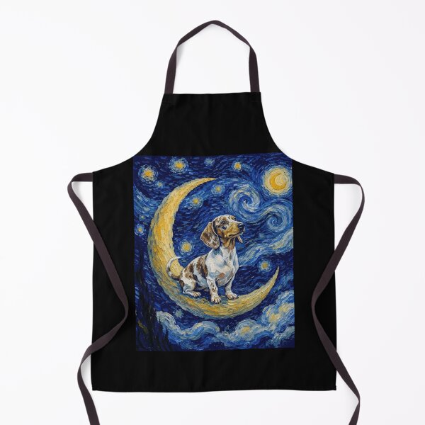 Item preview, Funny Piebald Dapple Dachshund Starry Night Painting Cute Moon Stars Mom Dad Kids designed and sold by FurryHavenPH.