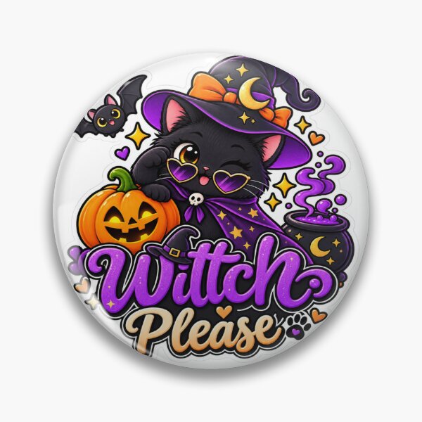 Item preview, Cute Black Cat Witch Halloween Witch Please Sticker designed and sold by Genzfirevibes.