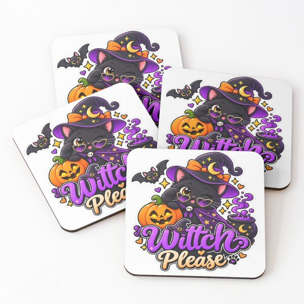 Item preview, Cute Black Cat Witch Halloween Witch Please Sticker designed and sold by Genzfirevibes.