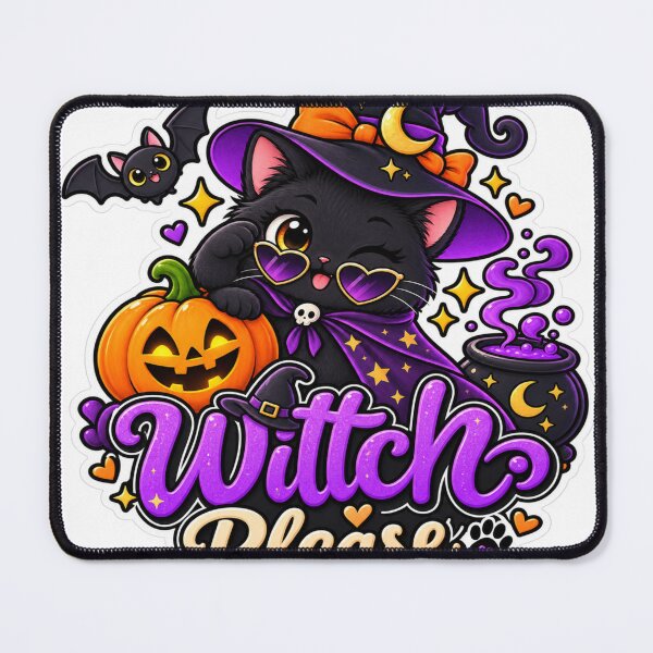 Item preview, Cute Black Cat Witch Halloween Witch Please Sticker designed and sold by Genzfirevibes.