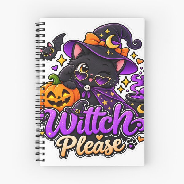 Item preview, Cute Black Cat Witch Halloween Witch Please Sticker designed and sold by Genzfirevibes.