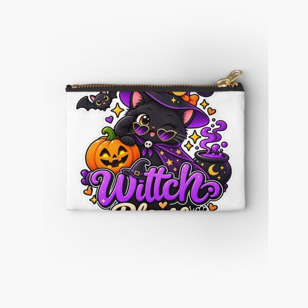 Item preview, Cute Black Cat Witch Halloween Witch Please Sticker designed and sold by Genzfirevibes.