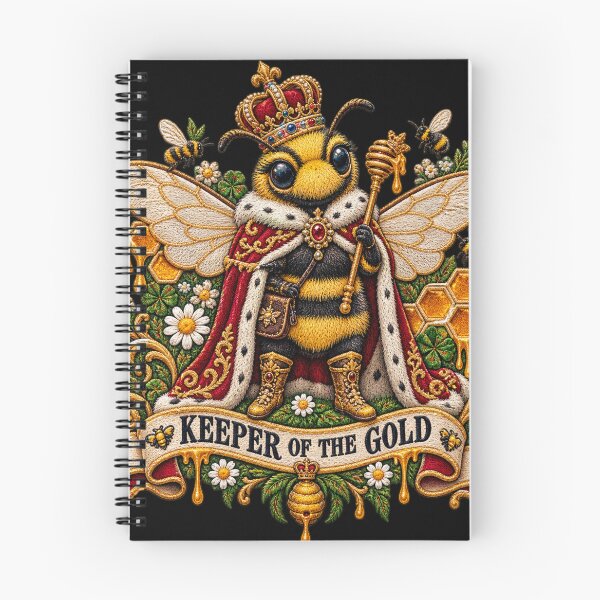 Item preview, Bumblebee Keeper of the Gold – Royal Medieval Embroidered Bee Art designed and sold by Emoji Emblems.