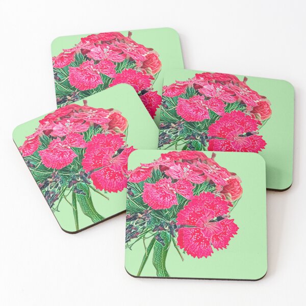 Item preview, Impressionist Pink Dianthus Sweet William Flower Art designed and sold by BalkanBloom.