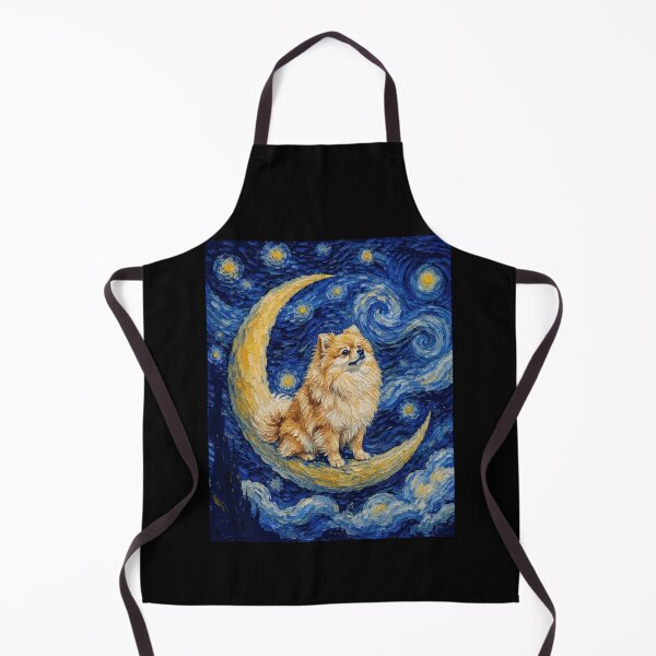 Item preview, Funny Pomeranian Starry Night Painting Cute Moon Stars Mom Dad Kids designed and sold by FurryHavenPH.