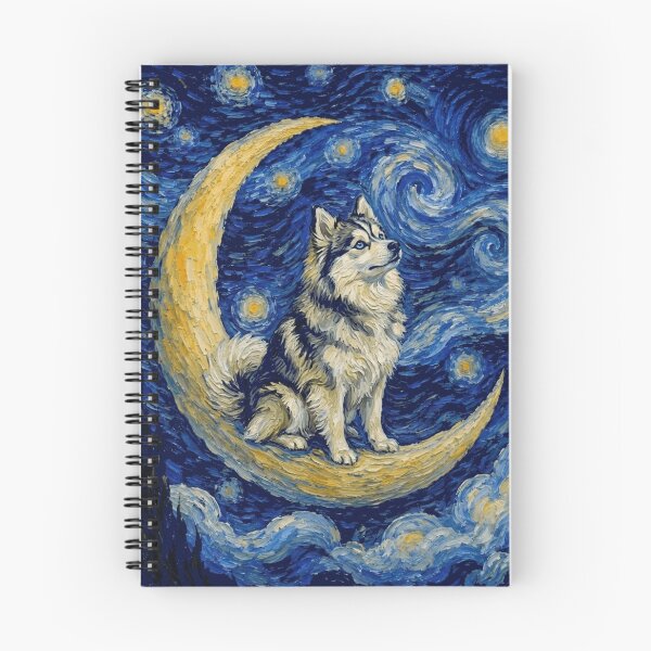 Item preview, Funny Pomsky Starry Night Painting Cute Moon Stars Mom Dad Kids designed and sold by FurryHavenPH.