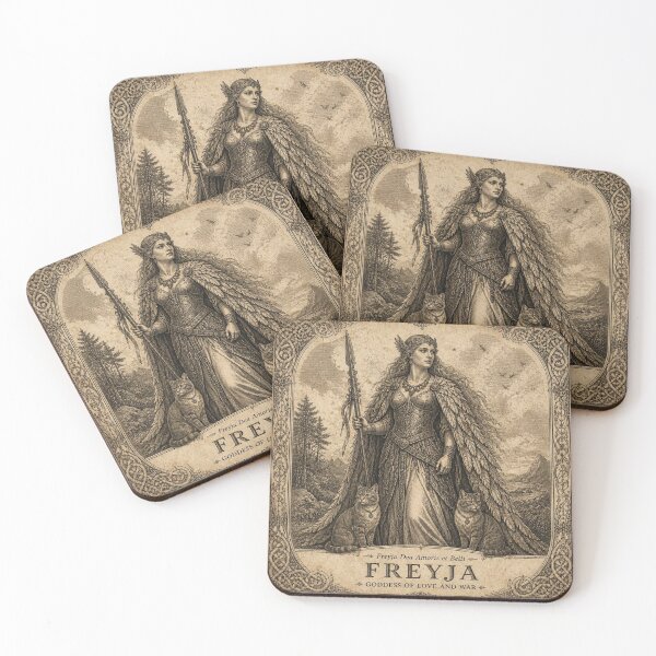 Item preview, Freyja Norse Mythology - Ivory Vintage Viking Engraving Art designed and sold by SunnyDesign82.