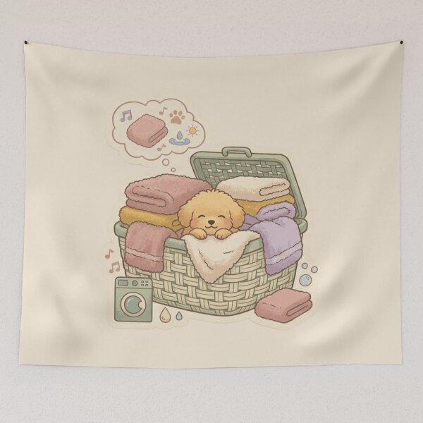 Item preview, Laundry Day Nap – Cute Sleepy Dog Design designed and sold by Safe Haven Pets.