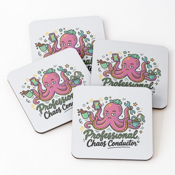 Item preview, Professional Chaos Conductor Funny Multitasking Octopus Office Humor designed and sold by MarCinu Art.