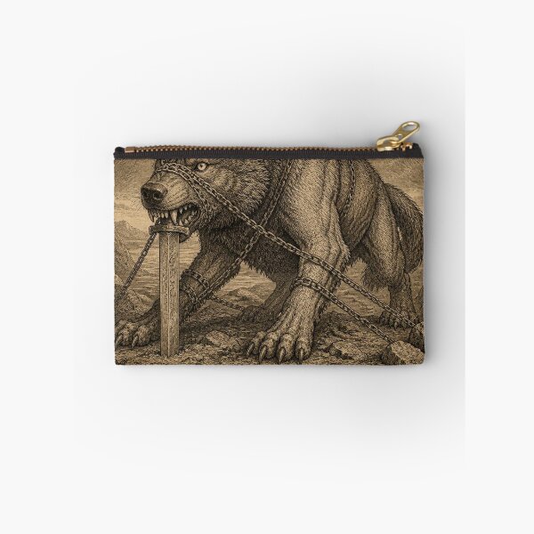 Item preview, Fenrir Norse Mythology - Ivory Vintage Viking Engraving Art designed and sold by SunnyDesign82.