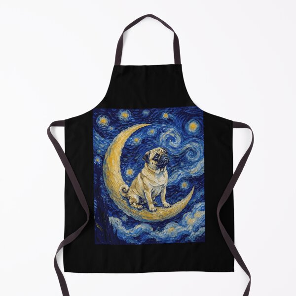 Item preview, Funny Pug Starry Night Painting Cute Moon Stars Mom Dad Kids designed and sold by FurryHavenPH.