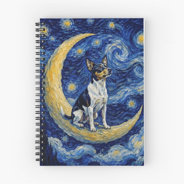 Item preview, Funny Rat Terrier Starry Night Painting Cute Moon Stars Mom Dad Kids designed and sold by FurryHavenPH.