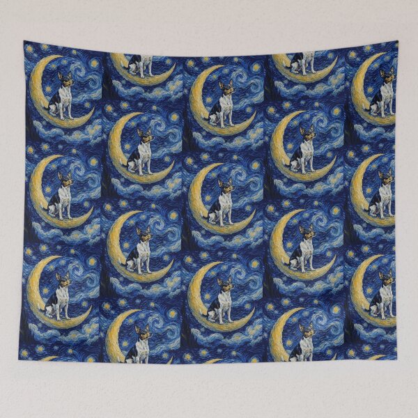 Item preview, Funny Rat Terrier Starry Night Painting Cute Moon Stars Mom Dad Kids designed and sold by FurryHavenPH.