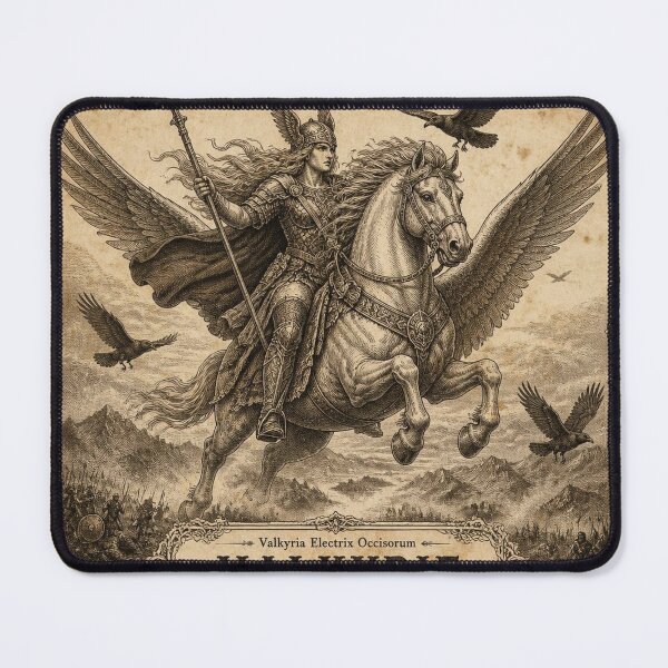 Item preview, Valkyrie Norse Mythology - Ivory Vintage Viking Engraving Art designed and sold by SunnyDesign82.