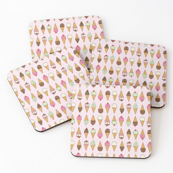 Item preview, Rows of ice cream cones with sprinkles on pale pink background designed and sold by Chantal creates.