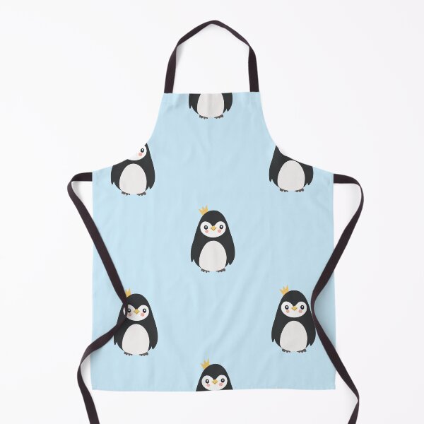 Item preview, Cute Penguin with Crown Seamless Pattern - Kawaii Blue Print designed and sold by WhiskerandQuill.