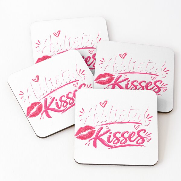 Item preview, Addicted to Your Kisses – Romantic Pink Love Quote designed and sold by OneStepFromArt.