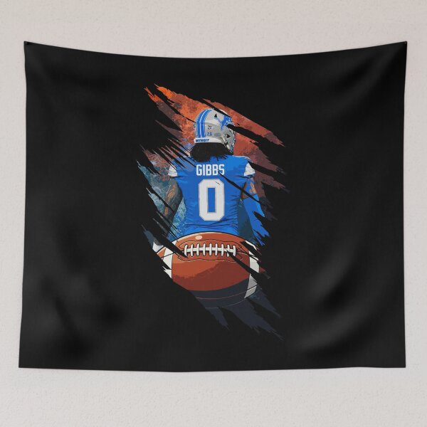 Item preview, Jahmyr Gibbs Football Back View Jersey Number 0 Artwork designed and sold by Zigmak.