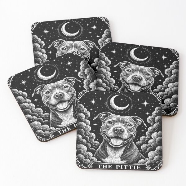 Item preview, Celestial Pittie Tarot for Pitbull Lovers designed and sold by POD DYNASTY | Original Print On Demand T-Shirt Graphics.