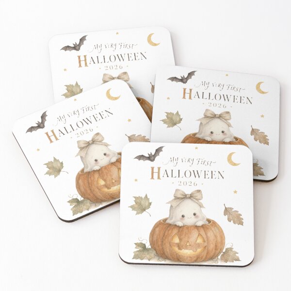 Item preview, Halloween Baby Ghost in Pumpkin Autumn Leaves designed and sold by iratuslol.