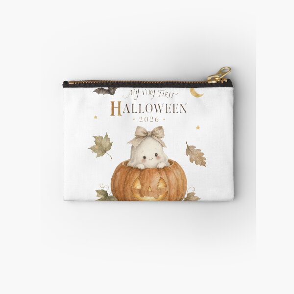 Item preview, Halloween Baby Ghost in Pumpkin Autumn Leaves designed and sold by iratuslol.
