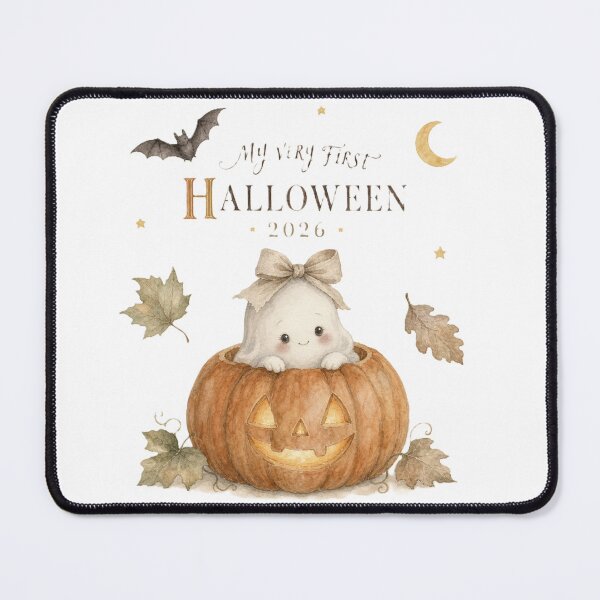 Item preview, Halloween Baby Ghost in Pumpkin Autumn Leaves designed and sold by iratuslol.