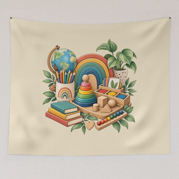 Item preview, Montessori Teacher Gift Back To School Art designed and sold by Corvoria.