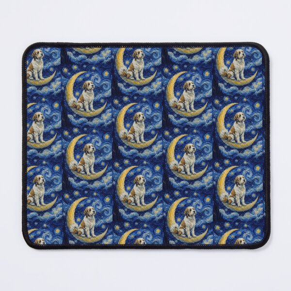 Item preview, Funny Saint Berdoodle Starry Night Painting Cute Moon Stars Mom Dad Kids designed and sold by FurryHavenPH.