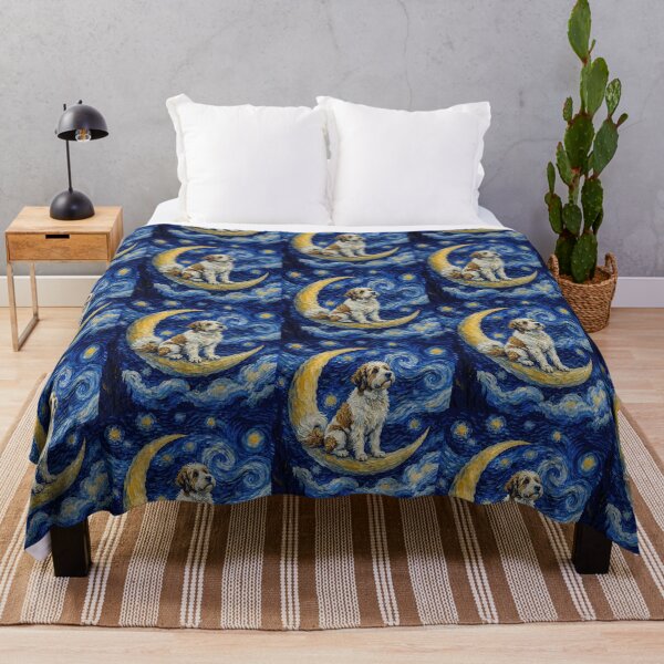Item preview, Funny Saint Berdoodle Starry Night Painting Cute Moon Stars Mom Dad Kids designed and sold by FurryHavenPH.