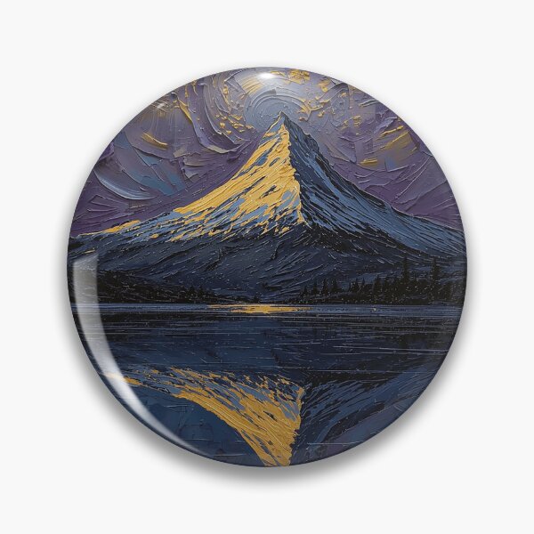 Item preview, Majestic Mountain Lake Reflection Impasto Landscape designed and sold by Zouak.