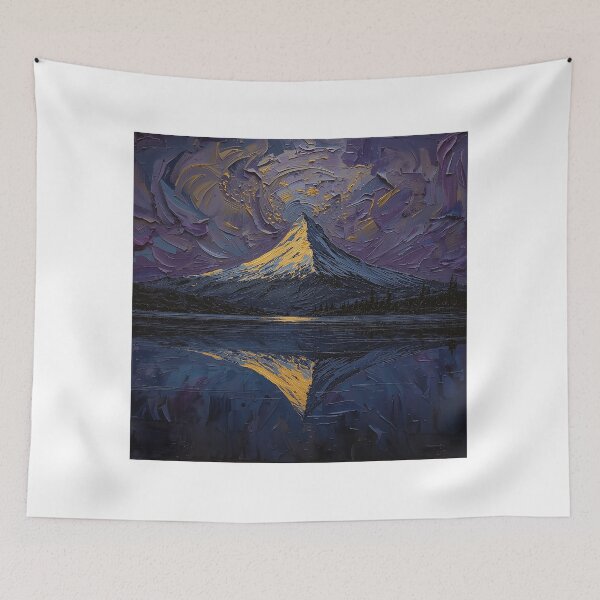 Item preview, Majestic Mountain Lake Reflection Impasto Landscape designed and sold by Zouak.