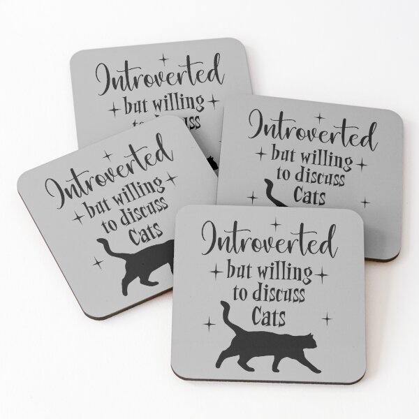 Item preview, Introverted but Willing to Discuss Cats Black Cat Mid Century Modern Graphic designed and sold by Itaya Art.