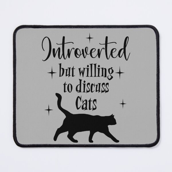 Item preview, Introverted but Willing to Discuss Cats Black Cat Mid Century Modern Graphic designed and sold by Itaya Art.