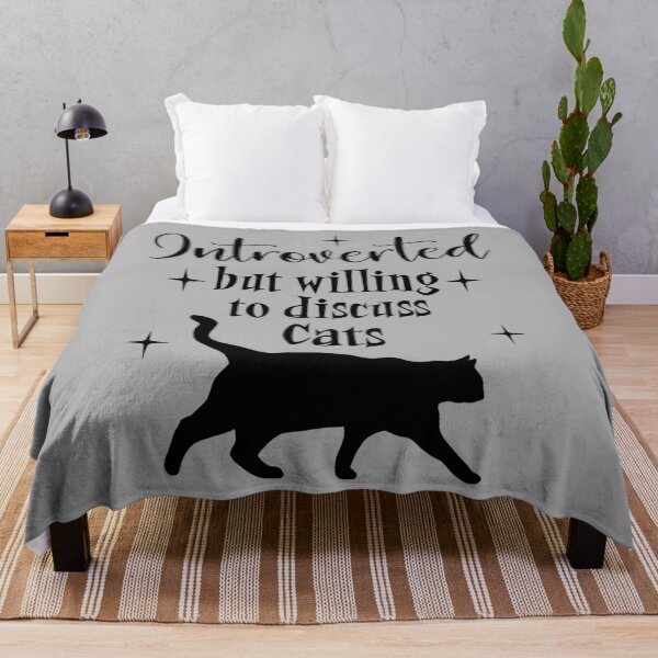 Item preview, Introverted but Willing to Discuss Cats Black Cat Mid Century Modern Graphic designed and sold by Itaya Art.