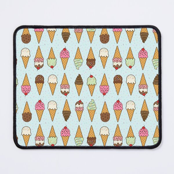 Item preview, Rows of ice cream cones with sprinkles on pale aqua blue background designed and sold by Chantal creates.