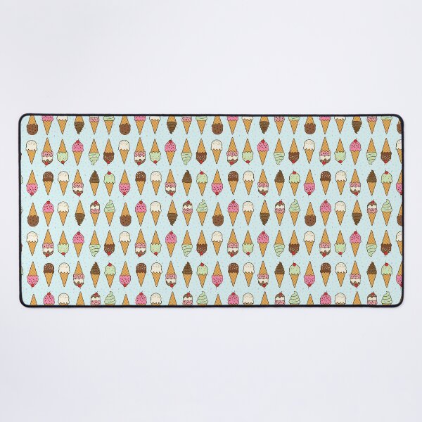 Item preview, Rows of ice cream cones with sprinkles on pale aqua blue background designed and sold by Chantal creates.