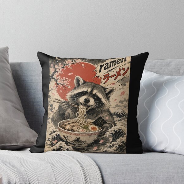 Item preview, Raccoon Ramen Sumie Japanese Vintage designed and sold by TomFrontierArt.