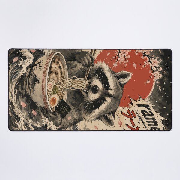 Item preview, Raccoon Ramen Sumie Japanese Vintage designed and sold by TomFrontierArt.