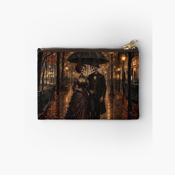 Item preview, Gothic Skeleton Couple Under Umbrella designed and sold by Forest Fairy Studio.