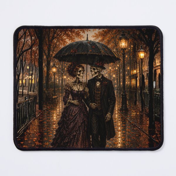 Item preview, Gothic Skeleton Couple Under Umbrella designed and sold by Forest Fairy Studio.