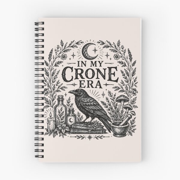 Item preview, Crone Era, Witchy Gothic Botanical Raven Cauldron  designed and sold by Cchotlan.