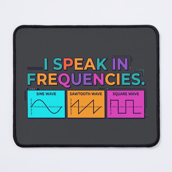 Item preview, I Speak In Frequencies Retro Synthesizer Waveforms Audio Engineer Sound Producer Art designed and sold by MarCinu Art.