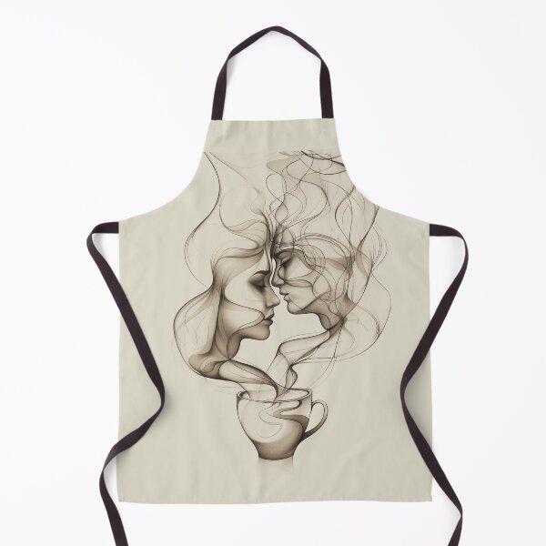 Item preview, Coffee and Love, smoke silhouette faces illustration designed and sold by silduna.