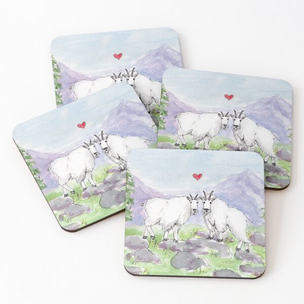 Item preview, Mountain Goats in Love designed and sold by Marinassol Shop.