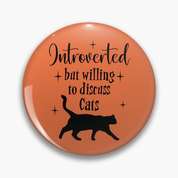 Item preview, Introverted but Willing to Discuss Cats Black Cat Mid Century Modern Graphic on Orange Background designed and sold by Itaya Art.