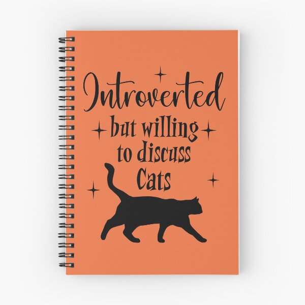 Item preview, Introverted but Willing to Discuss Cats Black Cat Mid Century Modern Graphic on Orange Background designed and sold by Itaya Art.
